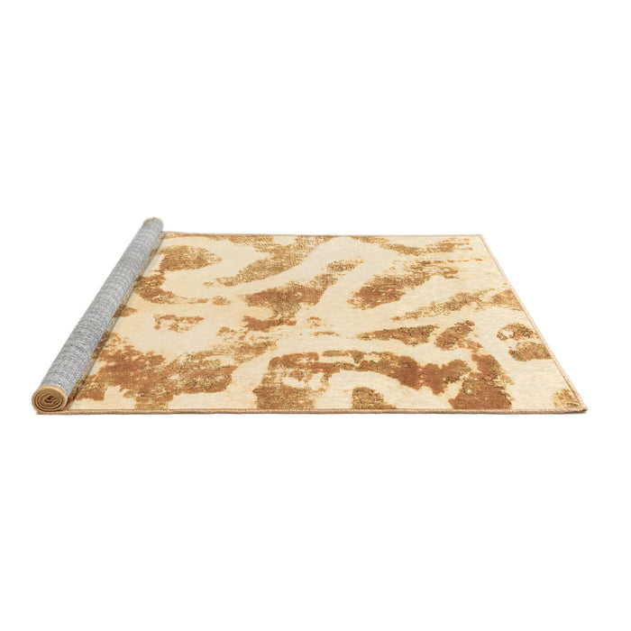 Sideview of Machine Washable Abstract Brown Modern Rug, wshabs1136brn