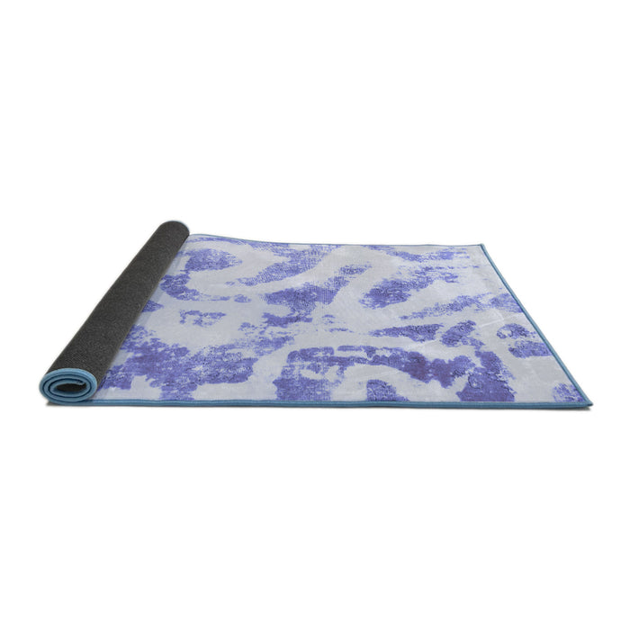 Sideview of Abstract Blue Modern Rug, abs1136blu