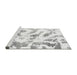 Sideview of Machine Washable Abstract Gray Modern Rug, wshabs1136gry