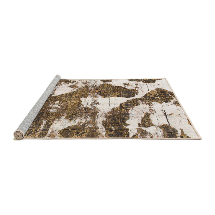 Sideview of Machine Washable Abstract Red Brown Rug, wshabs1137