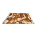 Sideview of Machine Washable Abstract Orange Modern Area Rugs, wshabs1137org