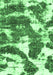 Machine Washable Abstract Emerald Green Modern Area Rugs, wshabs1137emgrn