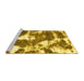 Sideview of Machine Washable Abstract Yellow Modern Rug, wshabs1137yw