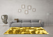 Machine Washable Abstract Yellow Modern Rug in a Living Room, wshabs1137yw