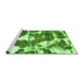 Sideview of Machine Washable Abstract Green Modern Area Rugs, wshabs1137grn
