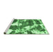 Sideview of Machine Washable Abstract Emerald Green Modern Area Rugs, wshabs1137emgrn
