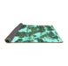 Sideview of Abstract Turquoise Modern Rug, abs1137turq