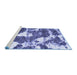 Sideview of Machine Washable Abstract Blue Modern Rug, wshabs1137blu