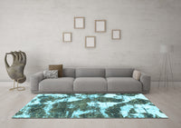 Machine Washable Abstract Light Blue Modern Rug, wshabs1137lblu