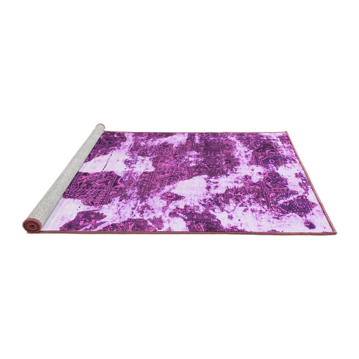 Sideview of Machine Washable Abstract Purple Modern Area Rugs, wshabs1137pur