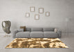 Machine Washable Abstract Brown Modern Rug in a Living Room,, wshabs1137brn
