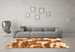 Machine Washable Abstract Orange Modern Area Rugs in a Living Room, wshabs1137org