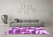 Machine Washable Abstract Purple Modern Area Rugs in a Living Room, wshabs1137pur