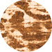 Round Abstract Orange Modern Rug, abs1137org