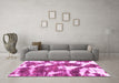 Machine Washable Abstract Pink Modern Rug in a Living Room, wshabs1137pnk