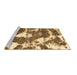 Sideview of Machine Washable Abstract Brown Modern Rug, wshabs1137brn