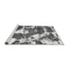 Sideview of Machine Washable Abstract Gray Modern Rug, wshabs1137gry