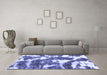 Machine Washable Abstract Blue Modern Rug in a Living Room, wshabs1137blu