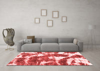 Machine Washable Abstract Red Modern Rug, wshabs1137red