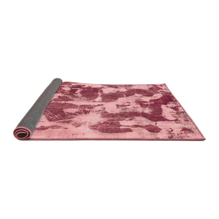Sideview of Abstract Pink Modern Rug, abs1138
