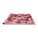 Sideview of Machine Washable Abstract Pink Rug, wshabs1138