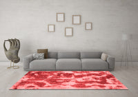 Machine Washable Abstract Red Modern Rug, wshabs1138red