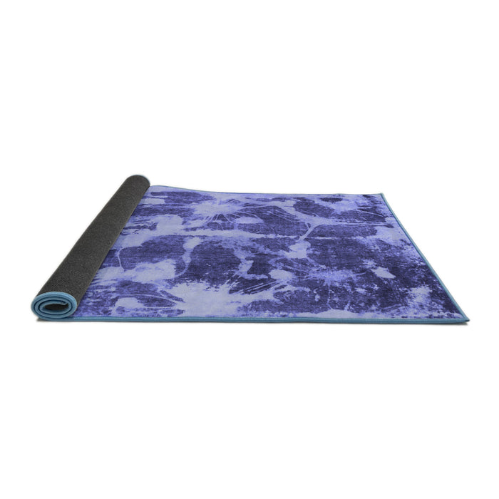 Sideview of Abstract Blue Modern Rug, abs1138blu