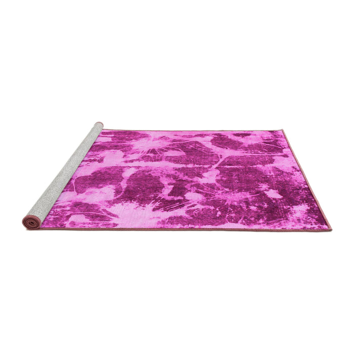 Sideview of Machine Washable Abstract Pink Modern Rug, wshabs1138pnk
