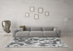 Machine Washable Abstract Gray Modern Rug in a Living Room,, wshabs1138gry