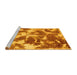 Sideview of Machine Washable Abstract Yellow Modern Rug, wshabs1138yw