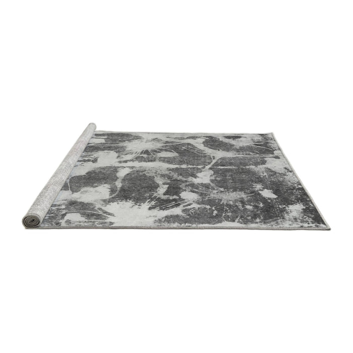 Sideview of Machine Washable Abstract Gray Modern Rug, wshabs1138gry