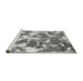 Sideview of Machine Washable Abstract Gray Modern Rug, wshabs1138gry