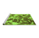 Sideview of Machine Washable Abstract Green Modern Area Rugs, wshabs1138grn