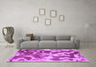 Machine Washable Abstract Purple Modern Area Rugs in a Living Room, wshabs1138pur