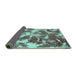 Sideview of Abstract Turquoise Modern Rug, abs1138turq