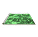 Sideview of Machine Washable Abstract Emerald Green Modern Area Rugs, wshabs1138emgrn