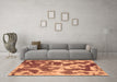 Machine Washable Abstract Brown Modern Rug in a Living Room,, wshabs1138brn