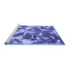 Sideview of Machine Washable Abstract Blue Modern Rug, wshabs1138blu