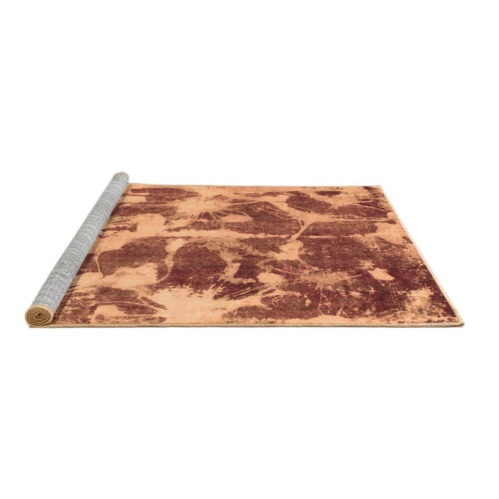 Sideview of Machine Washable Abstract Brown Modern Rug, wshabs1138brn