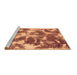 Sideview of Machine Washable Abstract Brown Modern Rug, wshabs1138brn