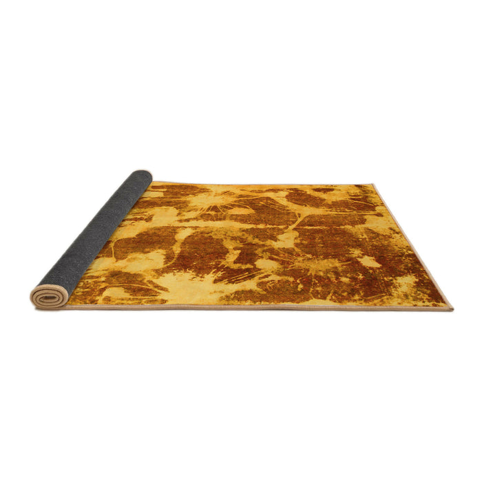 Sideview of Abstract Yellow Modern Rug, abs1138yw