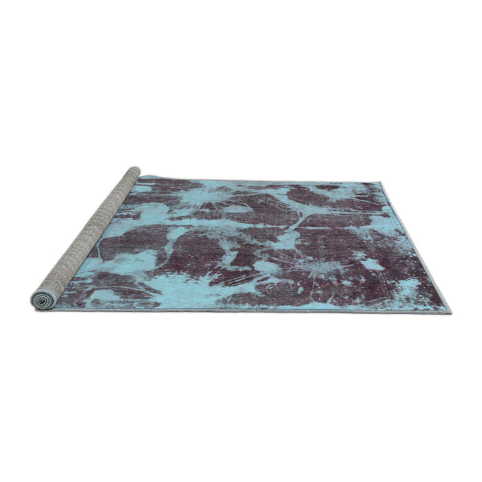 Sideview of Machine Washable Abstract Light Blue Modern Rug, wshabs1138lblu