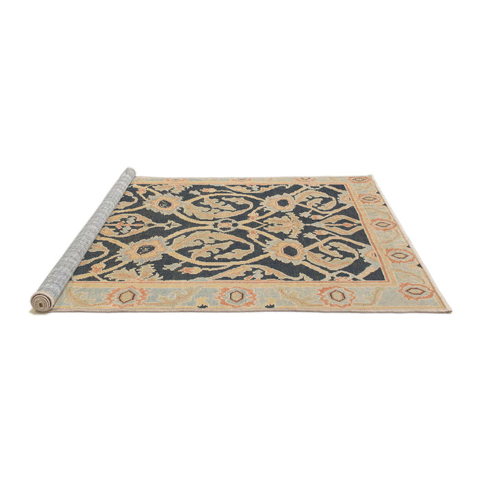 Sideview of Machine Washable Abstract Dark Almond Brown Rug, wshabs1139