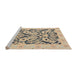 Sideview of Machine Washable Abstract Dark Almond Brown Rug, wshabs1139