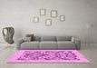 Machine Washable Abstract Pink Modern Rug in a Living Room, wshabs1139pnk