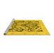 Sideview of Machine Washable Abstract Yellow Modern Rug, wshabs1139yw