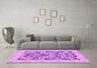 Machine Washable Abstract Purple Modern Area Rugs in a Living Room, wshabs1139pur