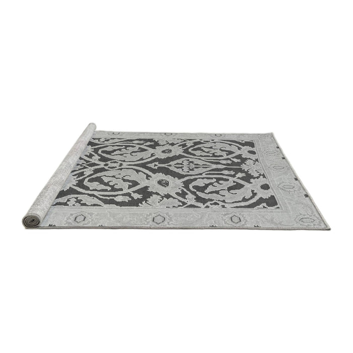 Sideview of Machine Washable Abstract Gray Modern Rug, wshabs1139gry