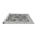 Sideview of Machine Washable Abstract Gray Modern Rug, wshabs1139gry