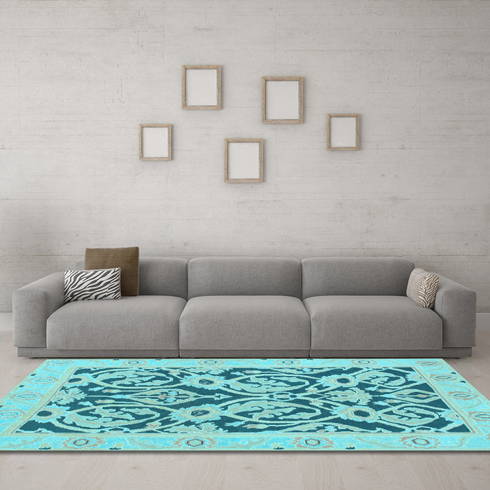 Machine Washable Abstract Light Blue Modern Rug in a Living Room, wshabs1139lblu